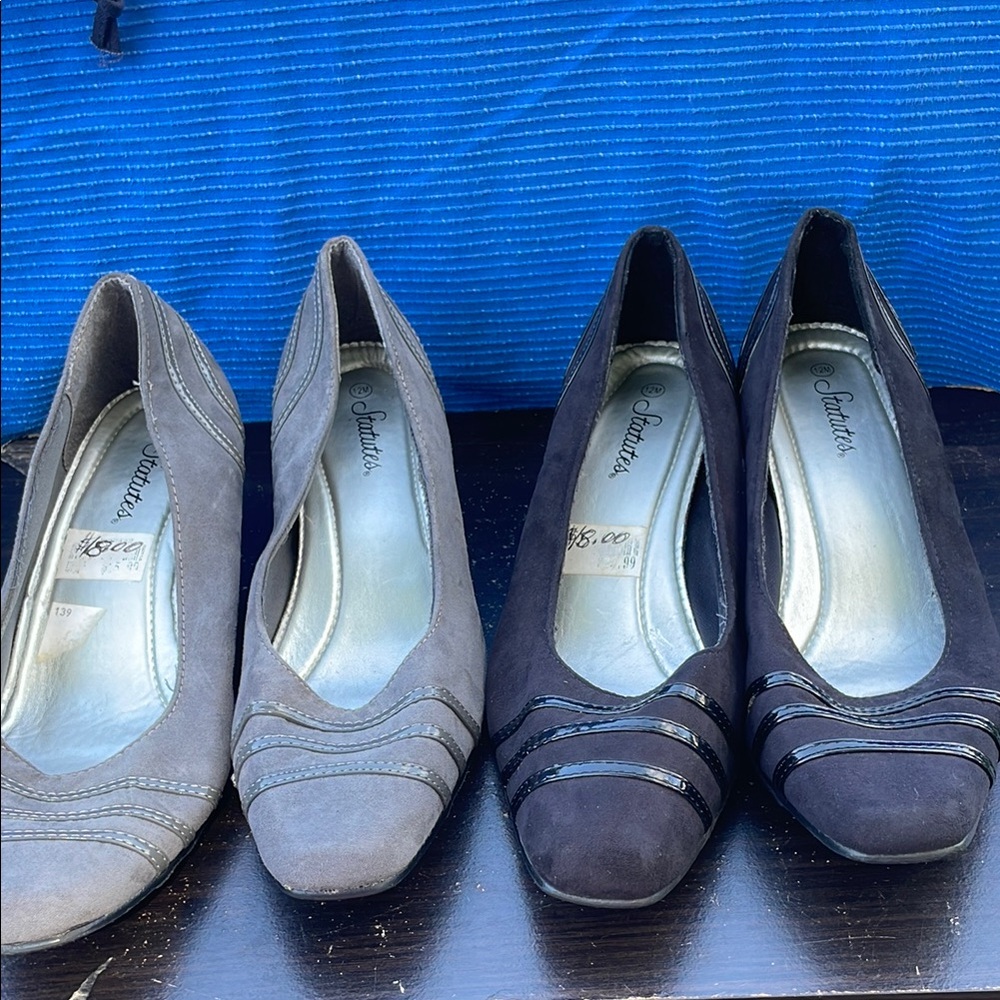 Classic Women's Heels in Gray and Black